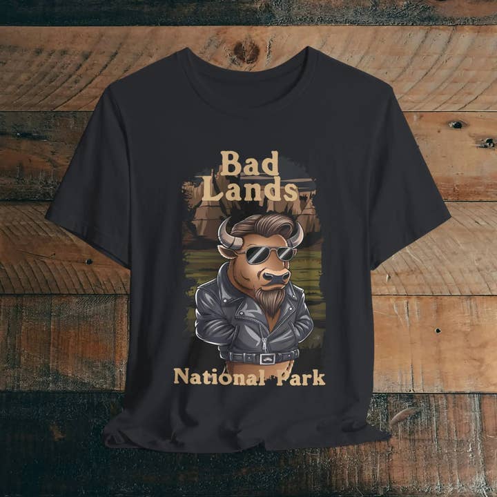 Park Service Apparel - Wholesale Screen Printed T-Shirt - Unisex - Bad Buffalo Badlands National Park Unisex Fit Soft T-shirt