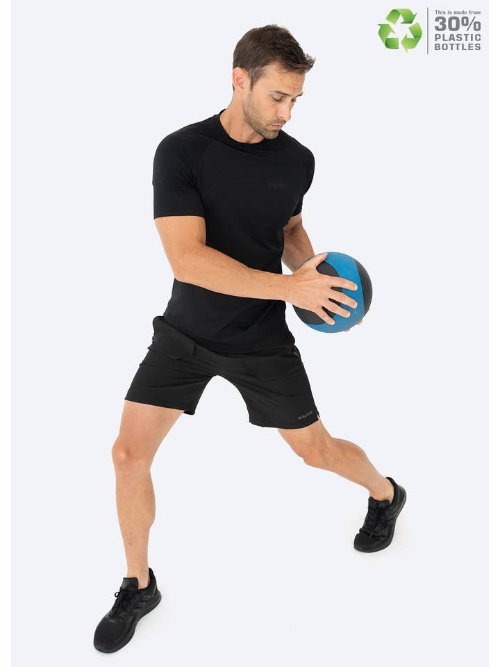 Skelcore Men's Recycled Seamless Black Short Sleeve Tee for wholesale on Faire3