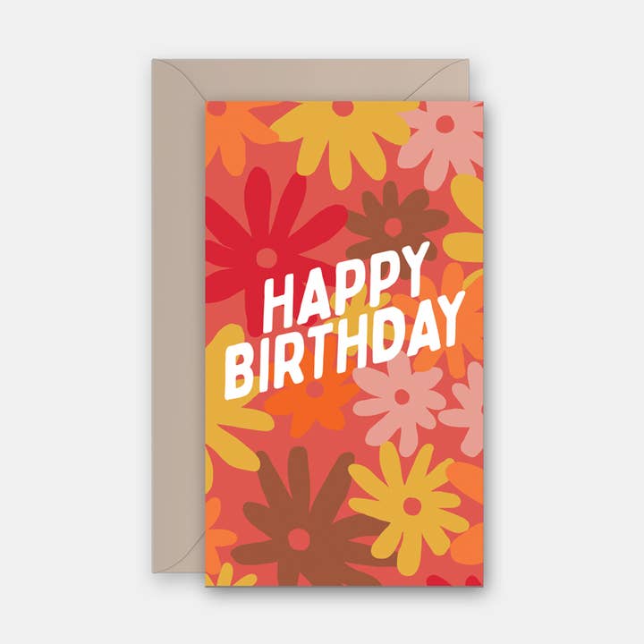 Birthday Groovy Floral - Cartão de presente por atacado de Rock Scissor Paper