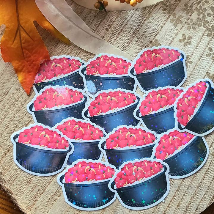 Nan's Desk LLC - Wholesale Sticker - Poke bowl holographic glitter sticker1
