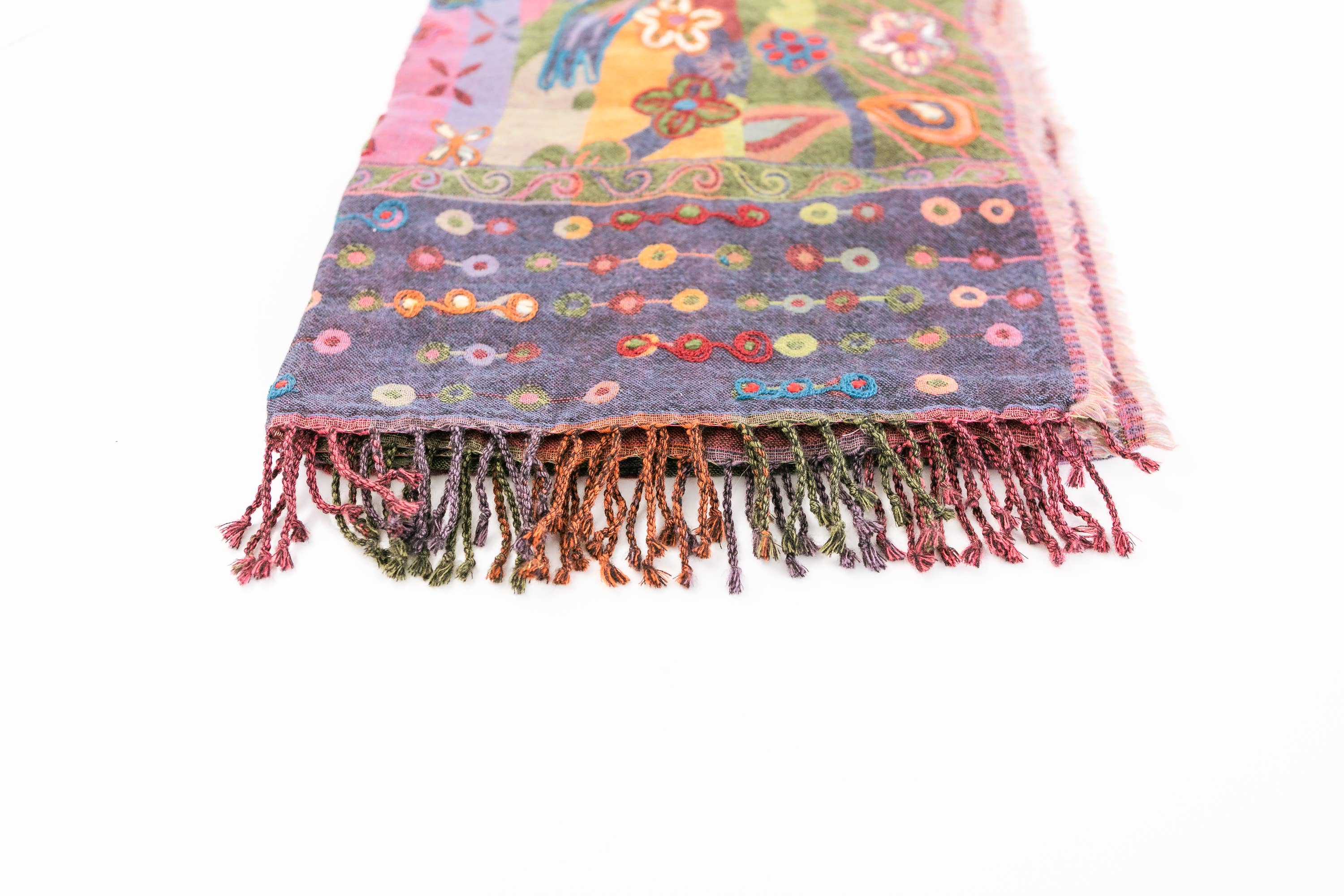 Rahab's Rope - Wholesale Wrap - Women's - Fringed Woven Embroidered Wool Wrap3