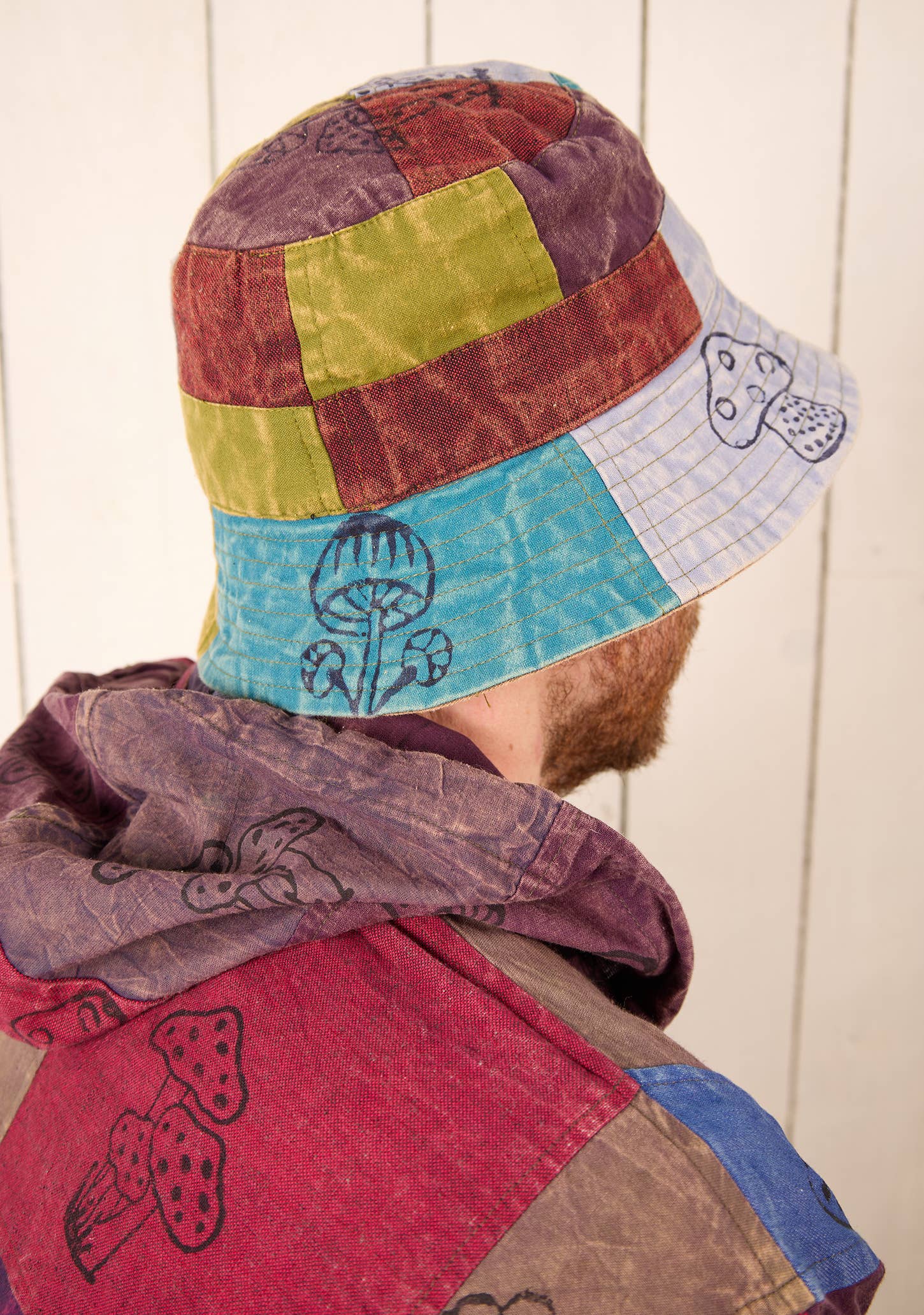 Namaste - Wholesale Bucket Hat - Unisex - Patchwork Mushroom Bucket Hat2