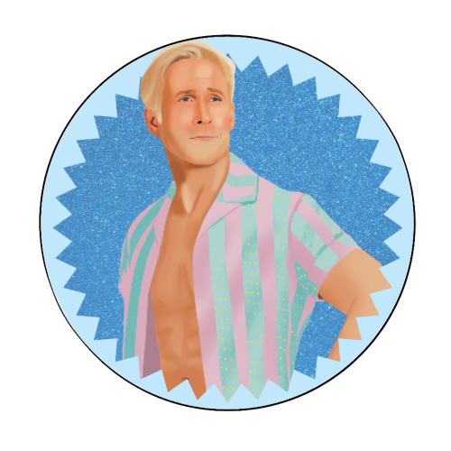 ART WOW – wholesale Klistermärke – Cirkelklistermärken 'Ken från Barbie Illustr0