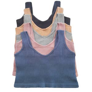 Women's Seamless Reversible Stonewashed Ribbed Tank - Fitted