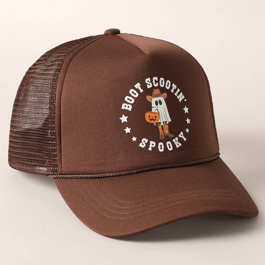 Fashion City - Wholesale Trucker Hat - Unisex - Boot Scootin' Spooky Print Halloween Trucker Hat10