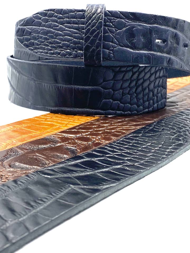 CAIMAN LEATHER BELT - 19840CA for wholesale by Yolete