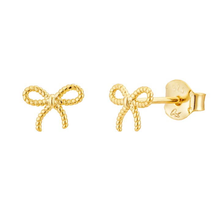 Alice 14k Gold Vermeil Mini Bow Studs Earrings for wholesale by Quill Fine Jewelry & Lifestyle