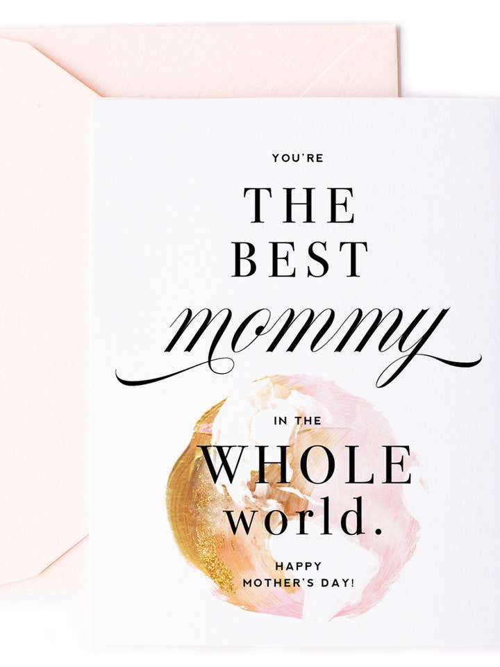 Best Mommy in the World - Sweet Mother's Day Greeting Card for wholesale by Kitty Meow Boutique