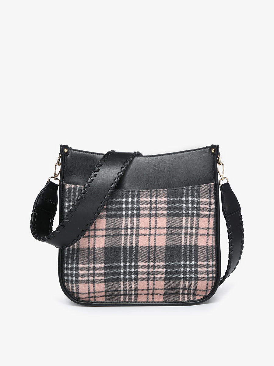 Jen & Co. - Wholesale Crossbody Bag - Women's - M1977PLD Chloe Plaid Crossbody with Guitar Strap5