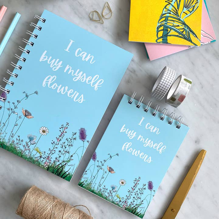 PAPERCROWN NI - Wholesale Notebook - Floral A5 Wirebound Notebook with Positive Quote