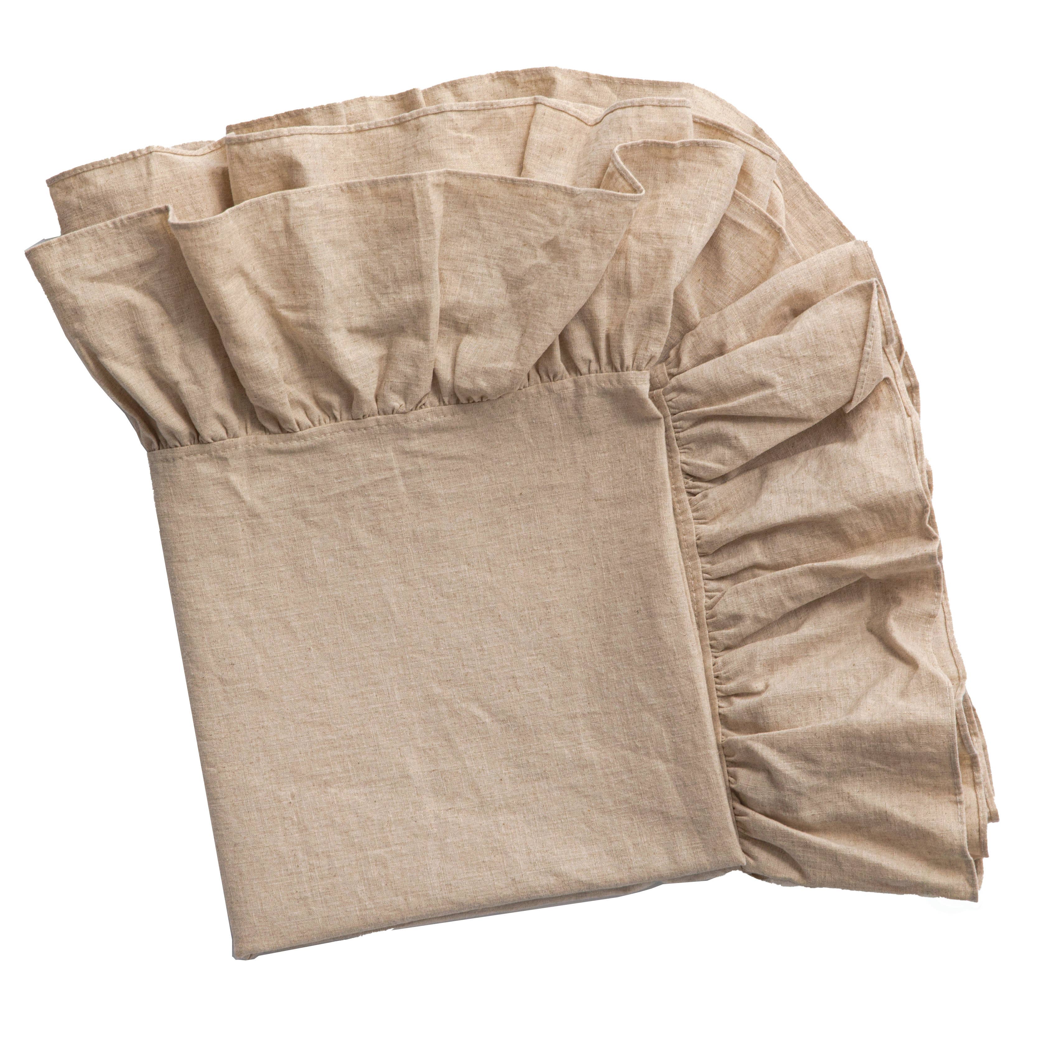 Quickway Imports - Wholesale Tablecloth - Deerlux 100% Pure Linen Washable Tablecloth with Ruffle Trim34