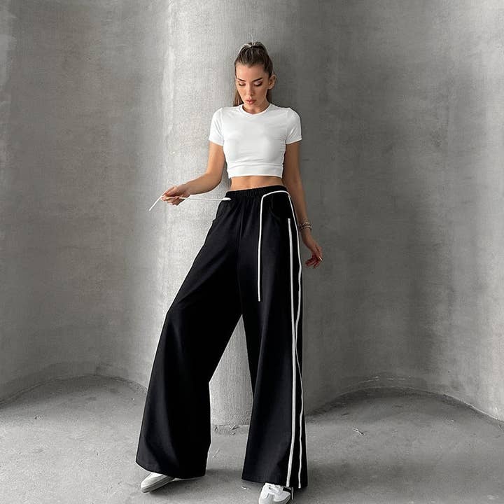 2025 NEW Striped Drawstring Pants Chic Versatile Global for wholesale by Marayn