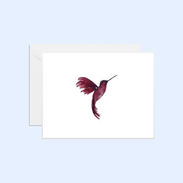 Scarlet Hummingbird Notecards | Everyday Cards | Simple | for wholesale by Anna Whitham Co.