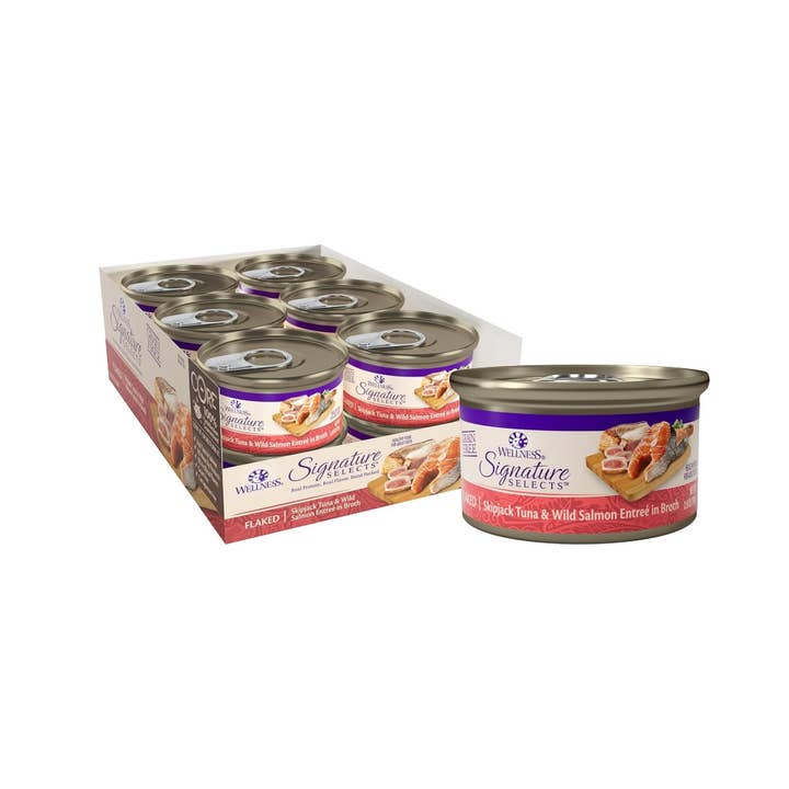 Petdropshipper - Wholesale Pet Food - Cat - Wellness Cat Core Signature Select Flaked Skipjack Tuna Salmon Entrée 5.3oz. (Case of 12)