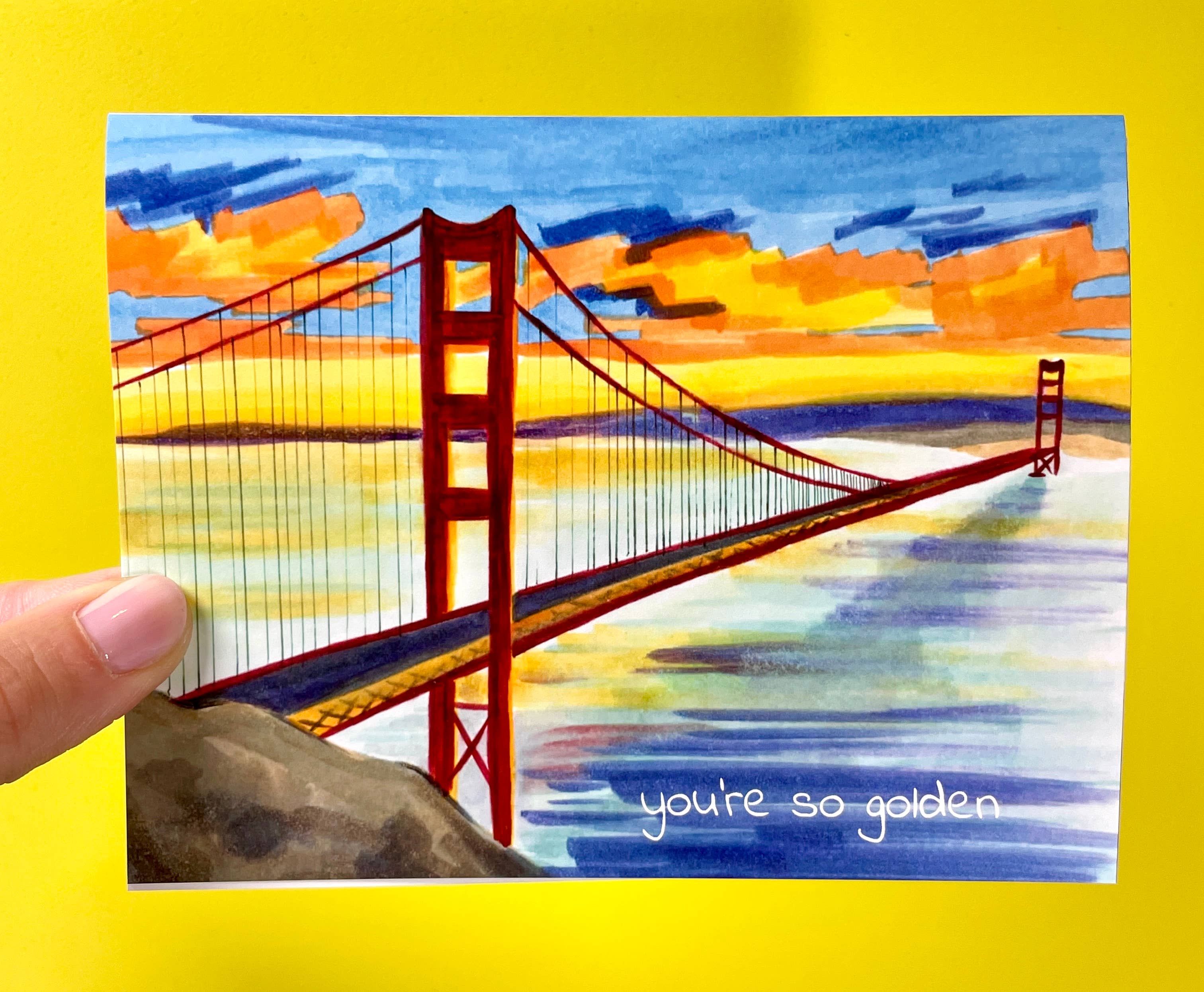 quirky burp illustrations - Wholesale Love Card - You're So Golden Greeting Card4