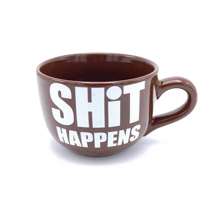 Shit Happens... Giant 22 oz Round Novelty Coffee Mug for wholesale by Island Dogs