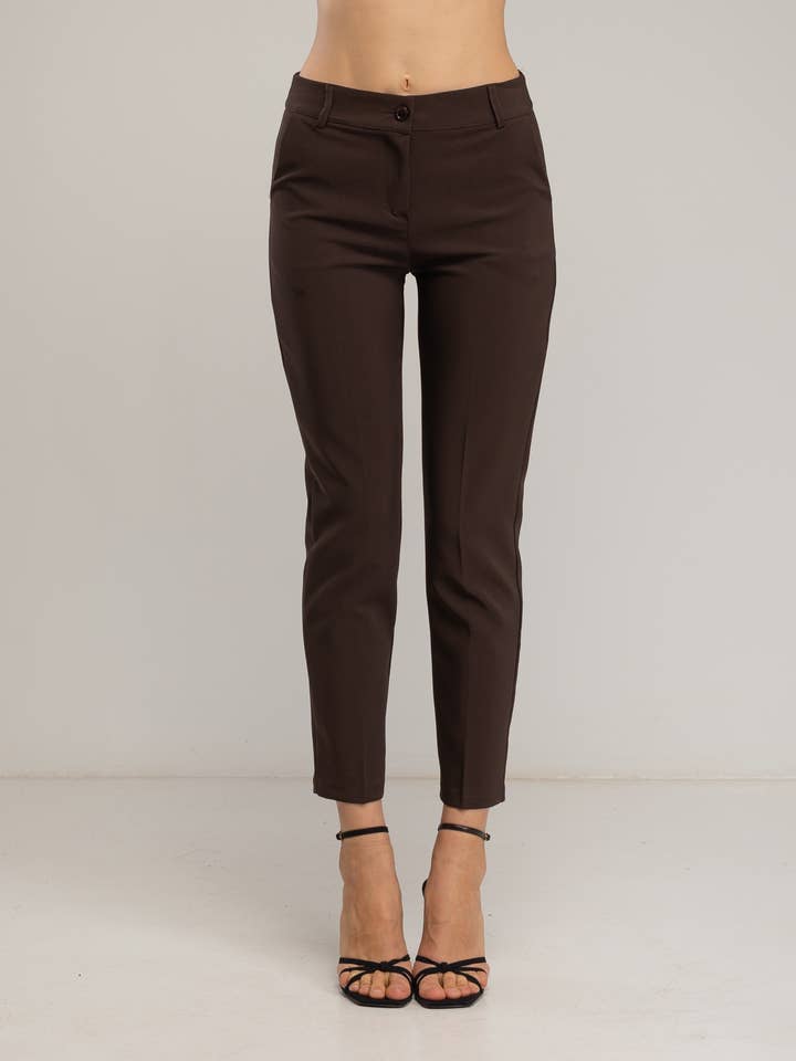 Straight-cut, tailored dress pants for wholesale by Tantra