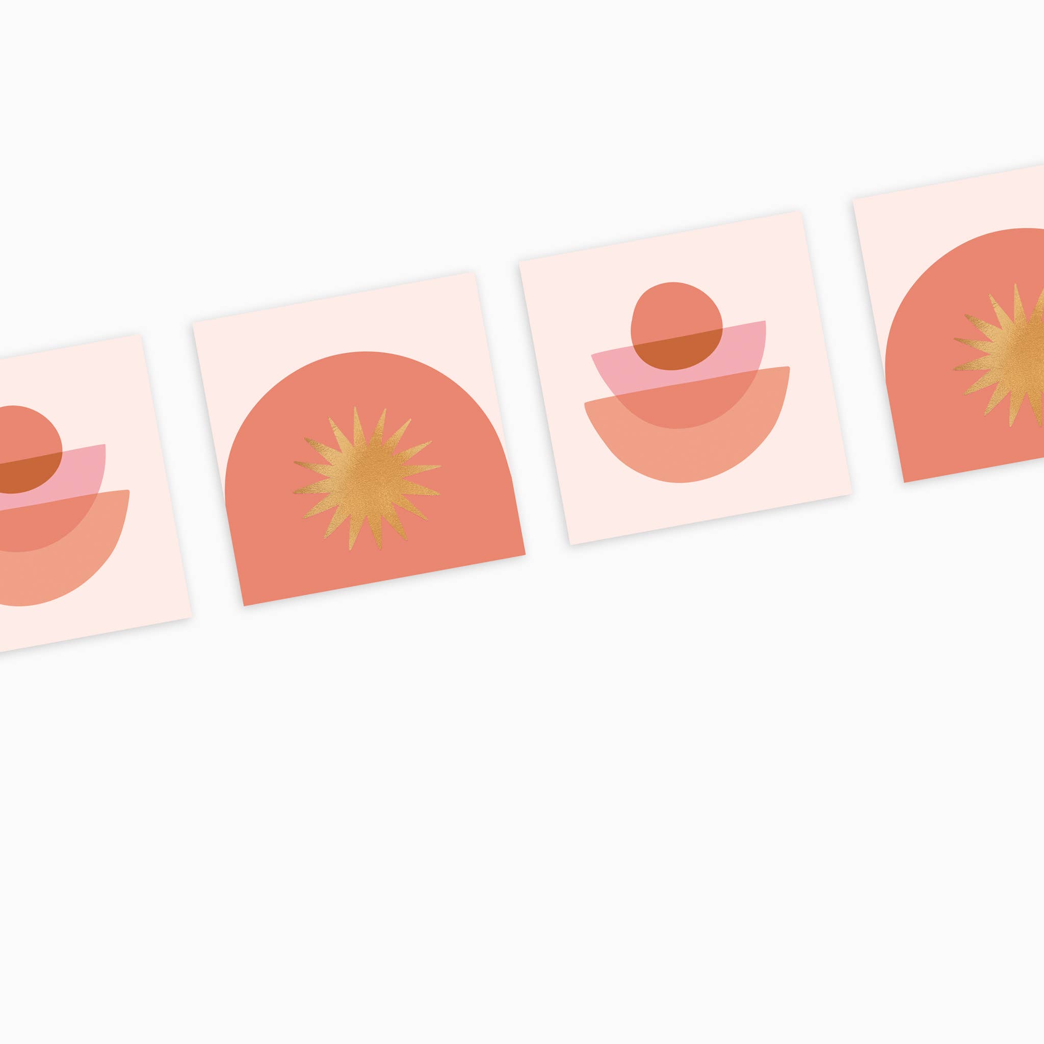 Frankie & Claude - Vente Allumettes - Boîte d'allumettes décorative — Formes géométriques roses avec feuille d'or2