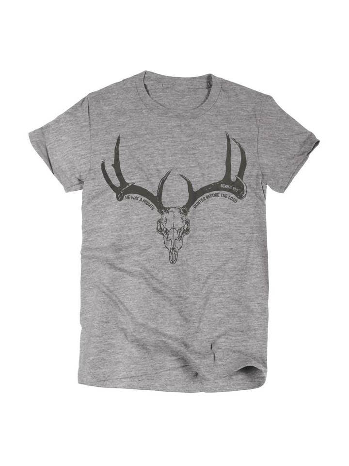 Ruby’s Rubbish - Wholesale Screen Printed T-Shirt - Men's - He Was a Mighty Hunter | Men's Christian T-Shirt | Ruby’s Rubbish®1