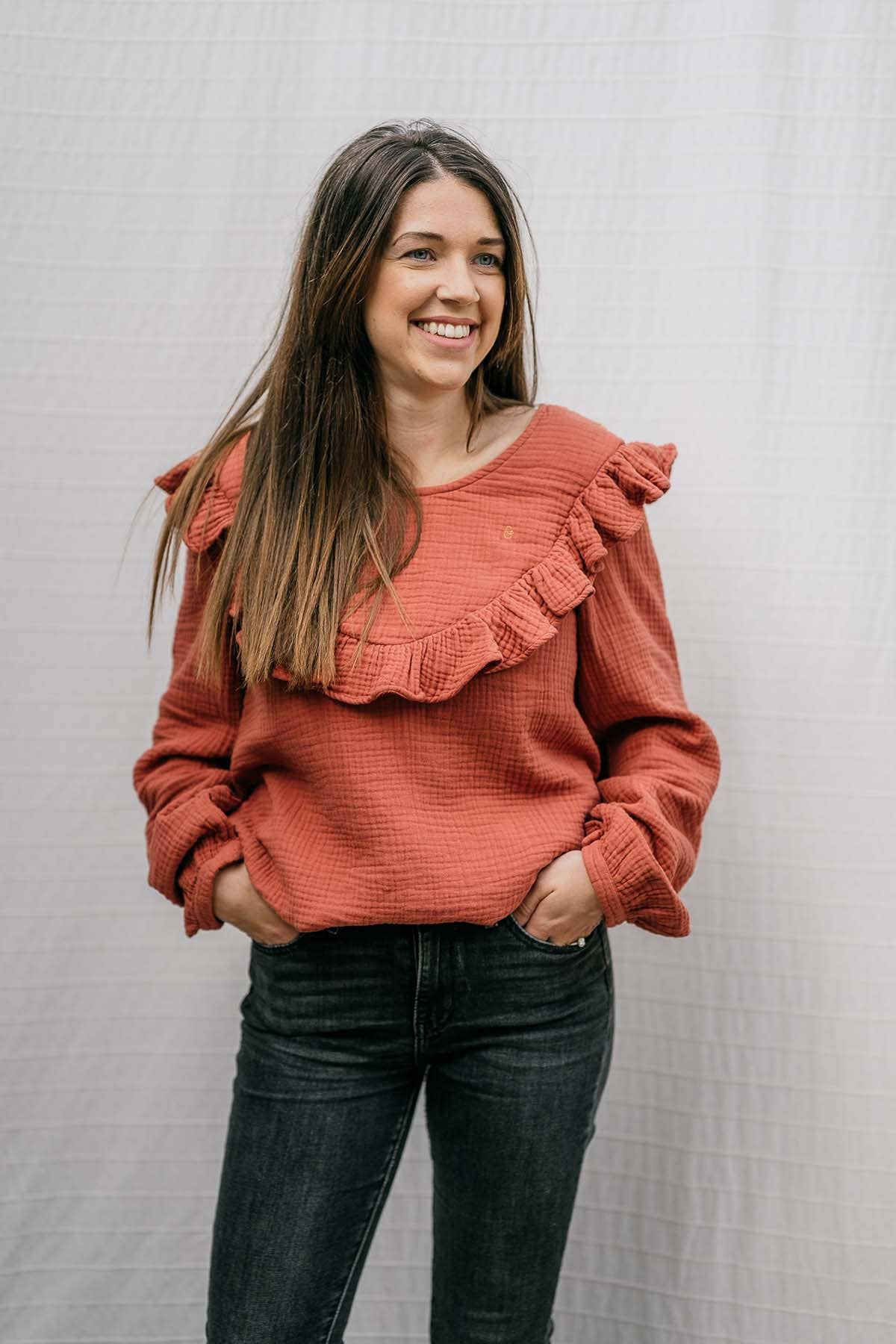 You&Milk – Engroshandel Top til amning - Graviditet og barsel – Bohémilk ammebluse Milk-Terracotta i 100 % økologisk bomuld1