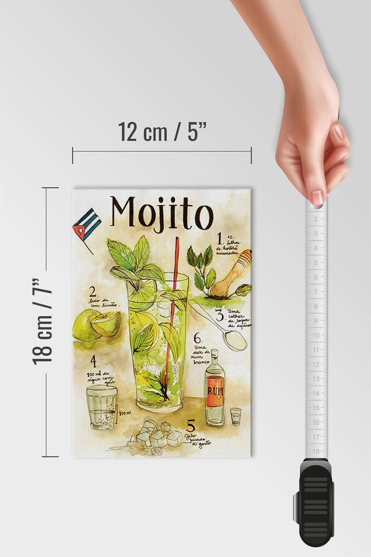 Femer – wholesale Sign – Wooden Sign Recipe 12x18 cm Mojito Rum Suco de Limão Agua Deco Sign4