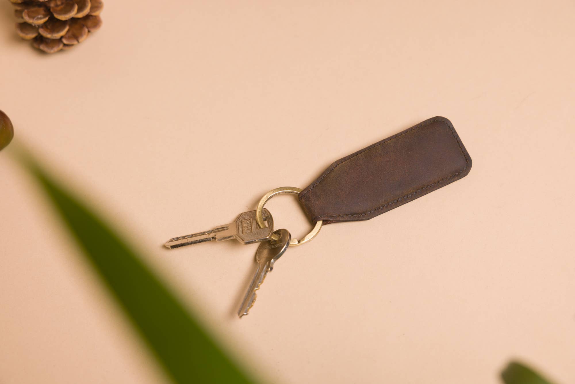 Redbrick - Vendita all'ingrosso Portachiavi - Unisex - Portachiavi in pelle marrone rustico Woodbridge0