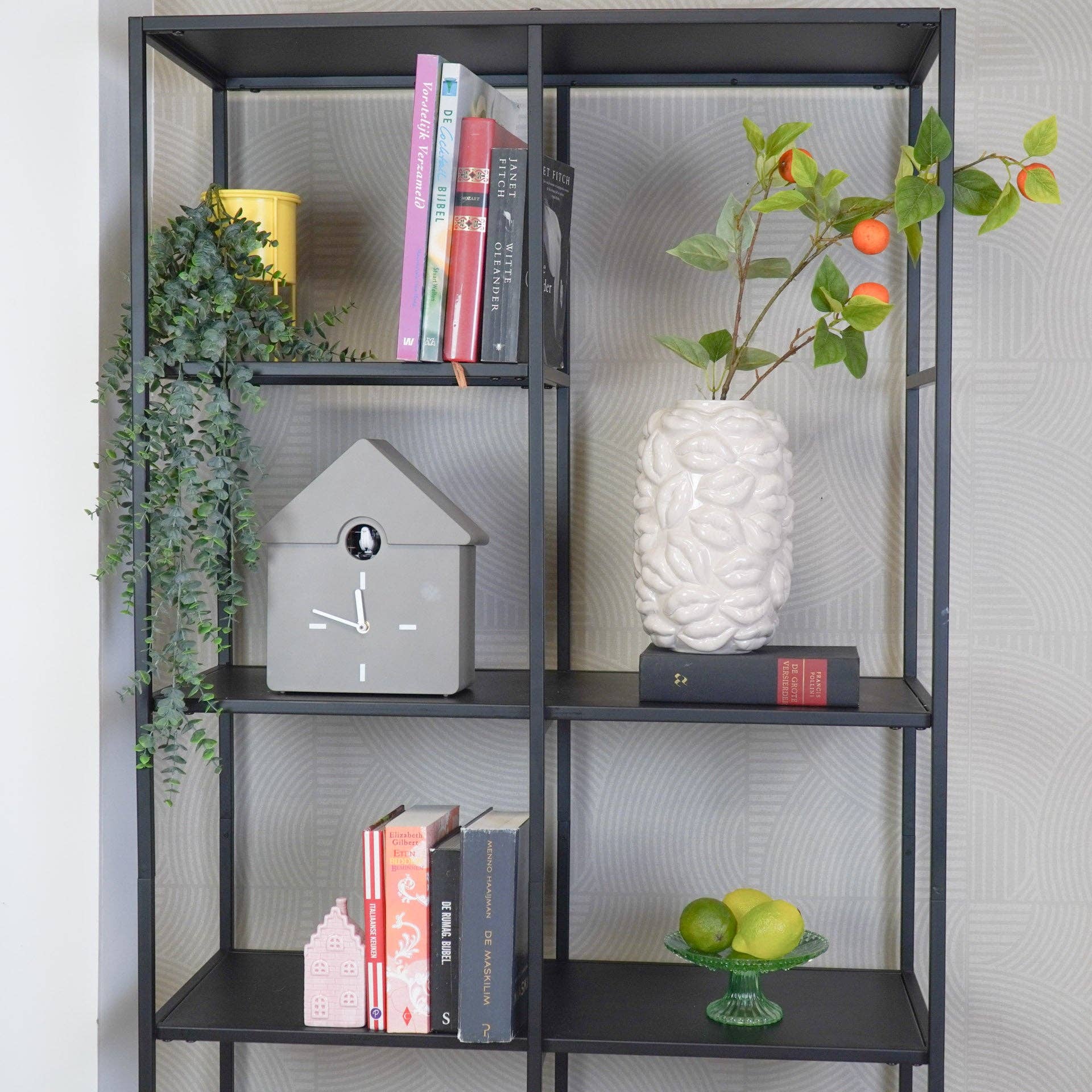 Housevitamin bv - Wholesale Wall Clock - Clock- Wall Clock Cuckoo- Taupe- 24x27x9cm6