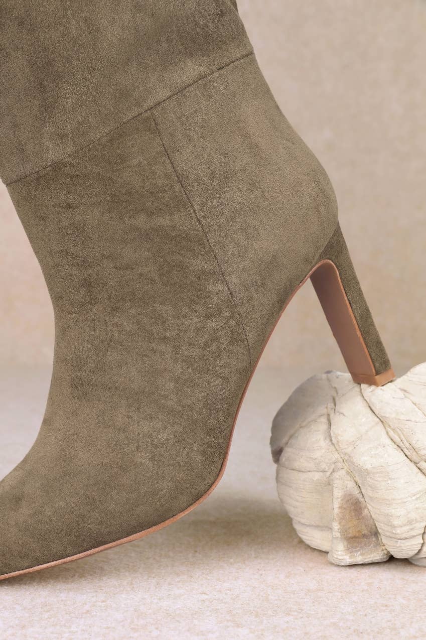 Oliccui - Vente Bottes – femme - BOTTES HAUTES À BOUT POINTU EN FAUX SUÉDINE7