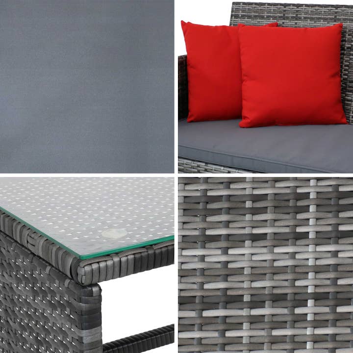 Sunnydaze Decor - Wholesale Patio Set - Ardfield Rattan 4-Piece Patio Furniture Set - Mixed Gray5