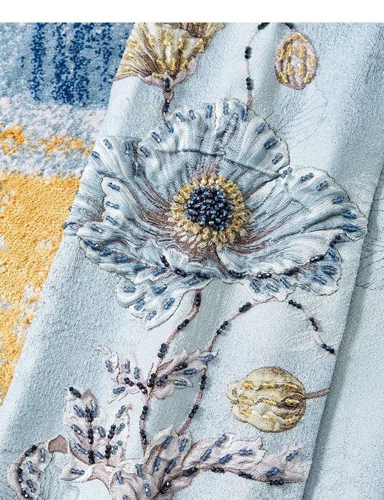 Productseeker - Venta al por mayor Vestido - Mujer - Abrigo floral bordado a mano con cuentas de jacquard CT102Y3