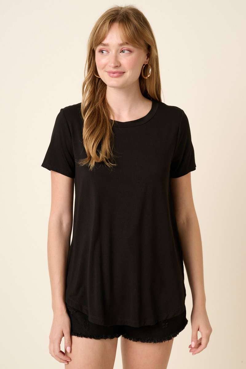 mittoshop - Wholesale T-Shirt - Women's - BT5339-SCOOP NECK ROUNDED HEM BAMBOO TOP10