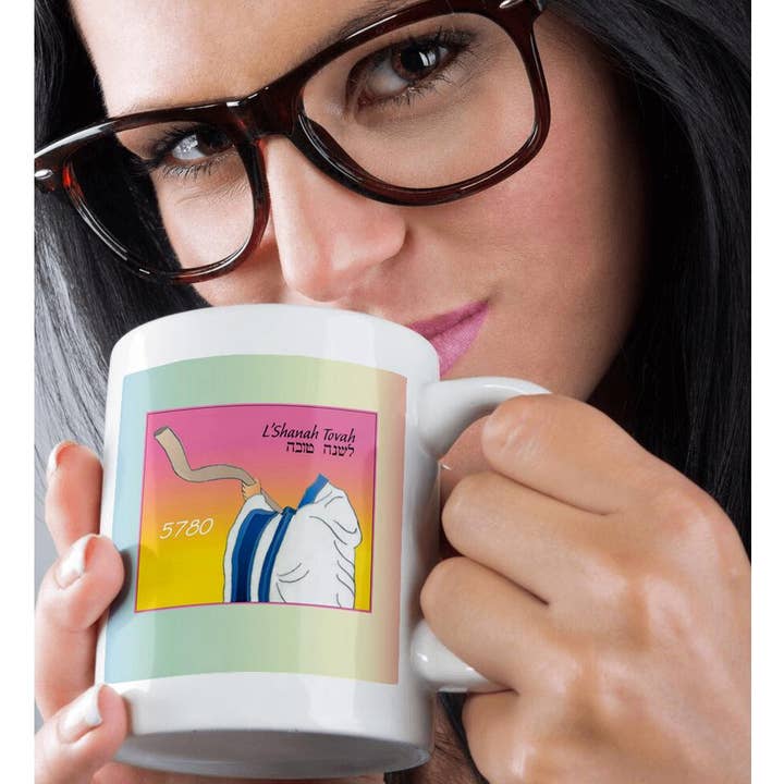 3dRose - Wholesale Coffee Mug - 3dRose, Image of Shofar Being Blown With Hebrew L Shana Tova And Year, Mug9