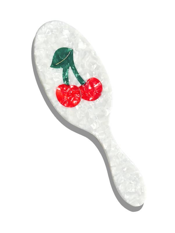 Brosse pour cheveux peinte à la main Cerises Amazing Hair Day | Écologique pour la vente par Solar Eclipse