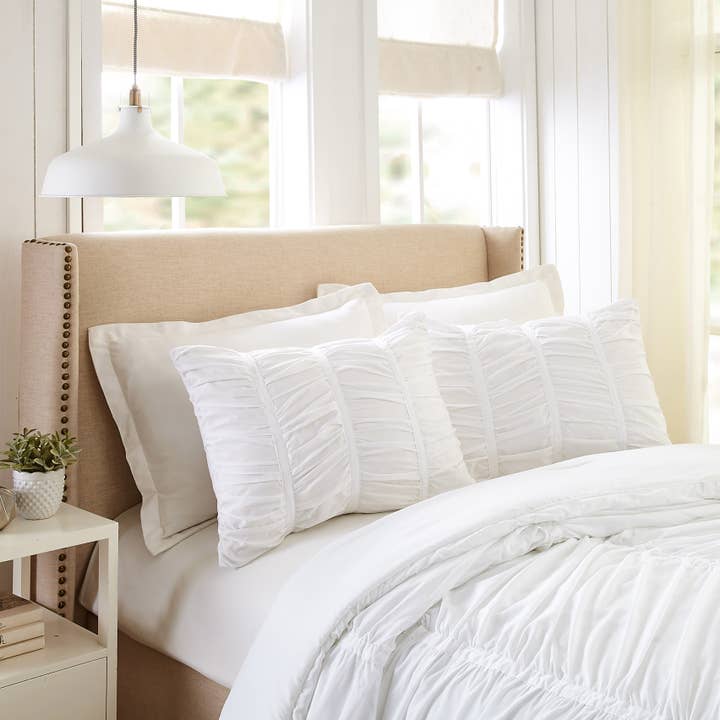 Peking Handicraft - Wholesale Bedding Set - Emily Texture Comforter Set (White) - Modern Heirloom1