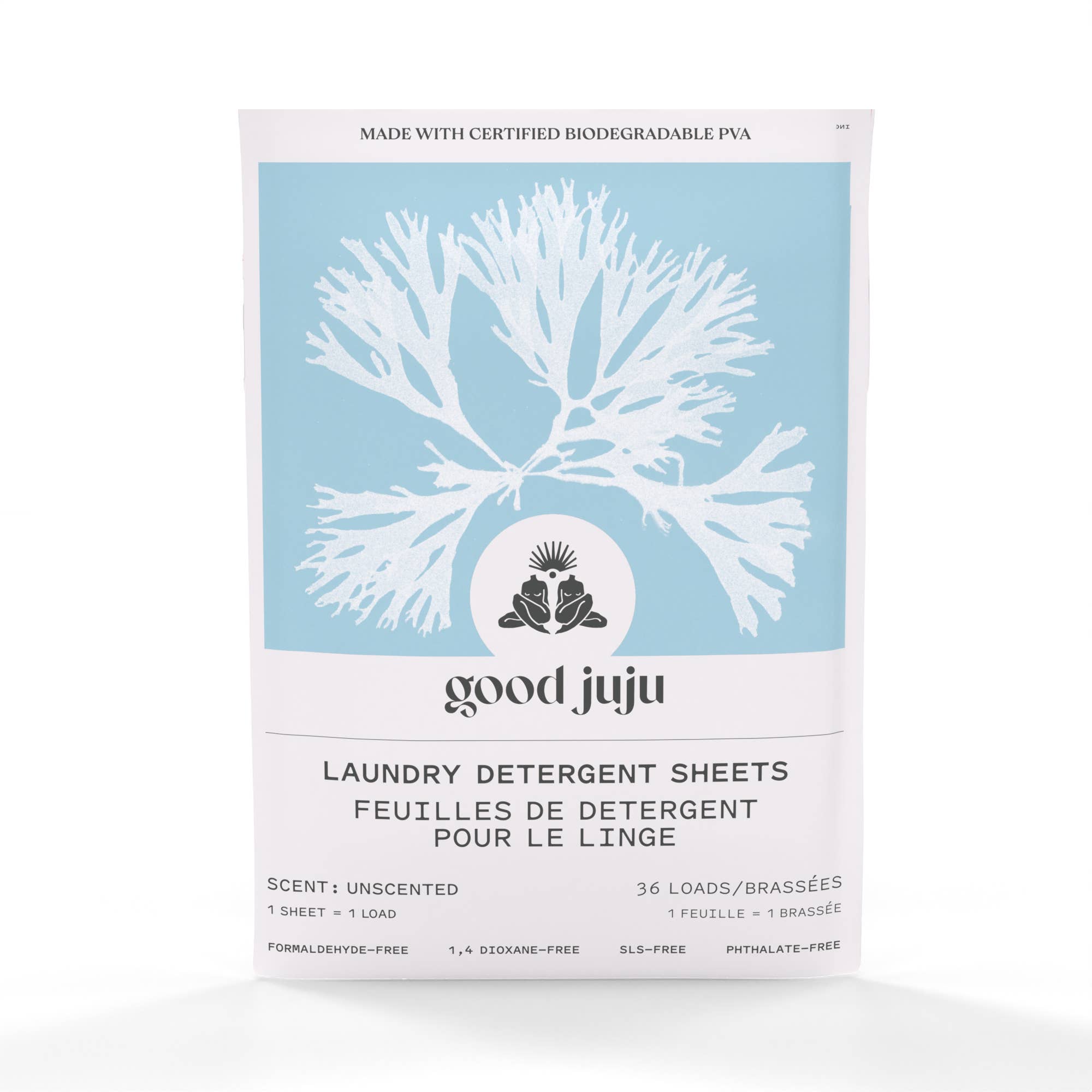 Good Juju Body & Home - Vente Lessives en poudre/dosettes - Feuilles de détergent à lessive non parfumées, en vrac