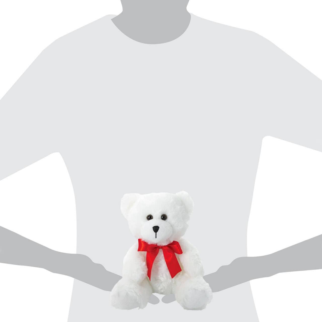 Kelli's - Wholesale Stuffed/Plush Toy - Kids & Baby - White Plush Bear with Red Ribbon Bow1