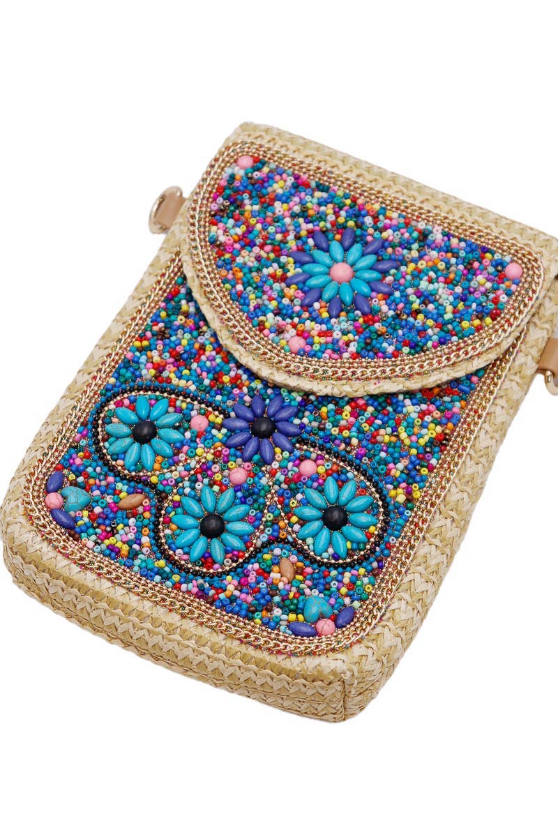 Cap Zone - Wholesale Crossbody Bag - Women's - Daisy Bohemian Artisan Beaded Crossbody Bag1