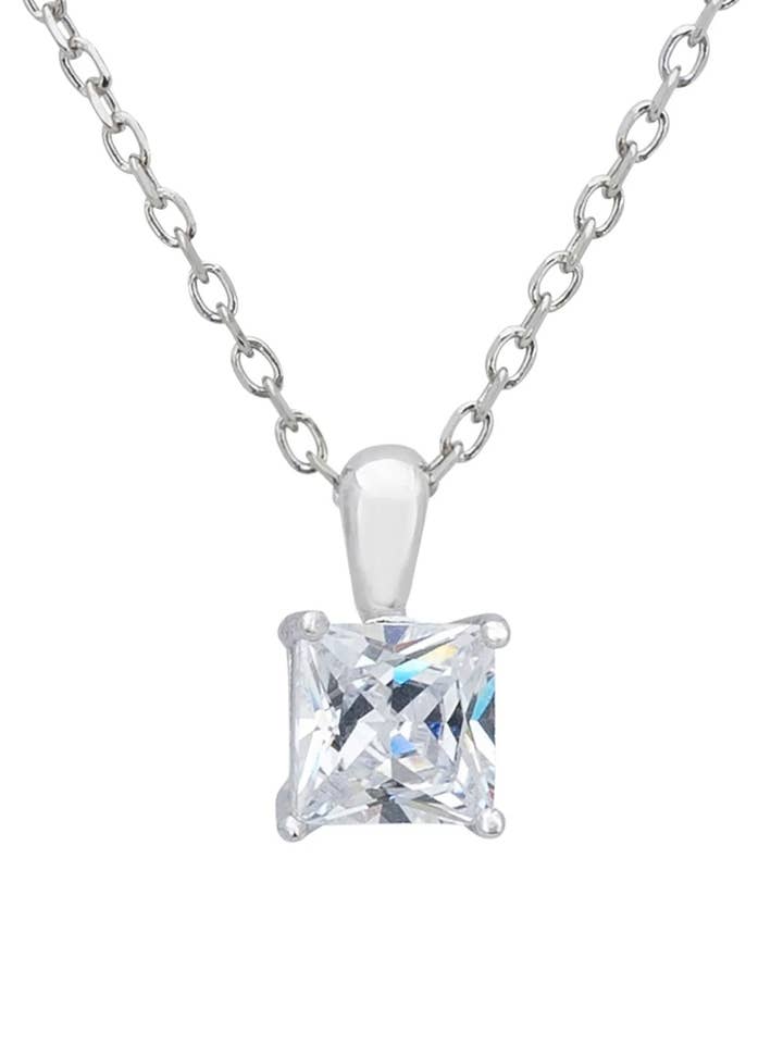 Collier Pendentif Solitaire Ever After Argent pour la vente par Latelita