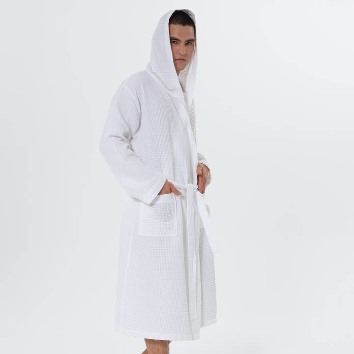 SEYANTE - Wholesale Robe - Men's - Men's Hooded Turkish Cotton Waffle Robe34