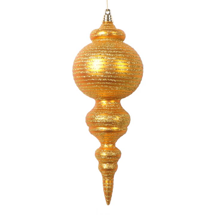 Vickerman 10" Matte Antique Gold Finial Ornament, 2 per bag. for wholesale by Vickerman