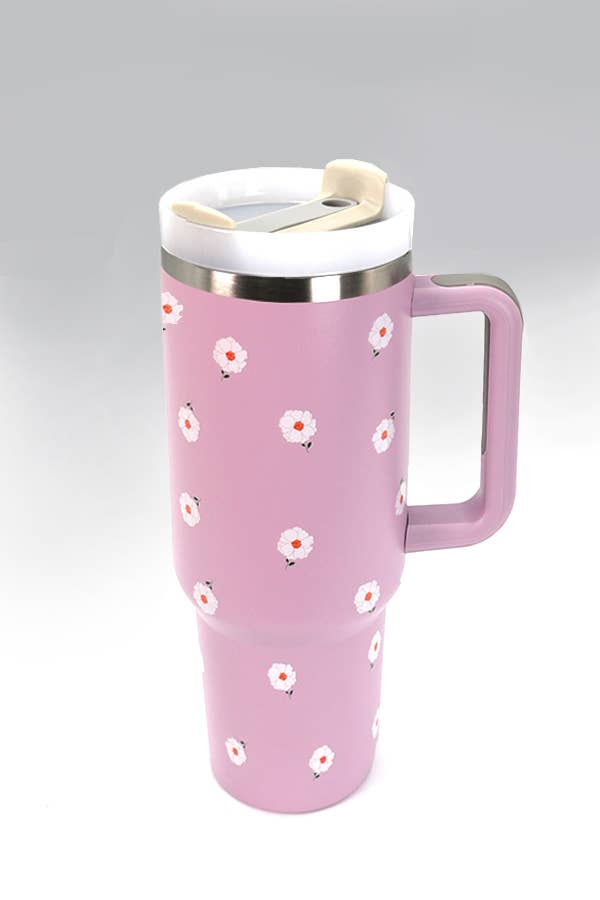 JOSSLYN by wall to wall - Wholesale Insulated Mug/Tumbler - 40oz STAINLESS STEEL TUMBLER FLOWER9