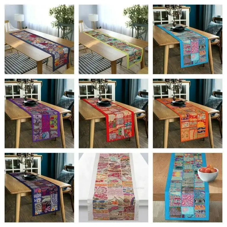 Bhawana Handicrafts – wholesale Table runner – 5 Piece Lot, Indian Table Runner Room Decor Cloth Embroidery0