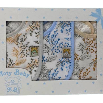 Noty Baby – Babete bandana por atacado – Conjunto de 3 babetes 100% algodão0