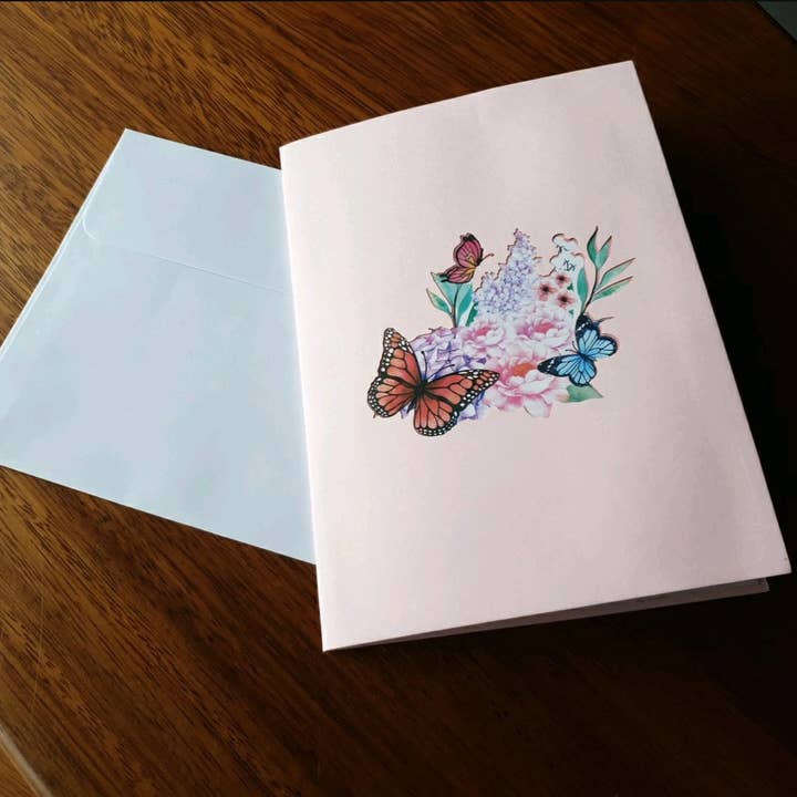 Papier Paradies - Wholesale Everyday Greeting Card - 3D Pop Up Card Butterflies on Flowers Extra2