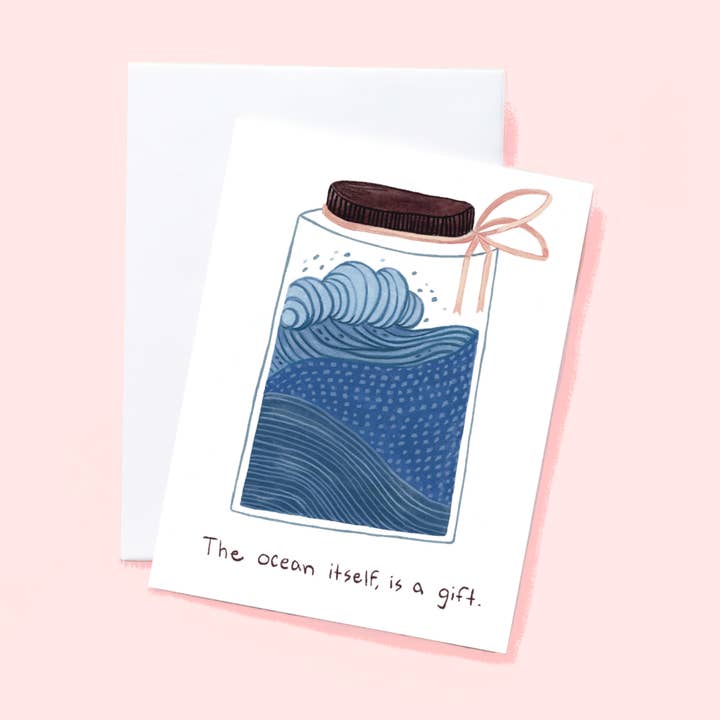 The Ocean itself, is a gift - Greeting card for wholesale by Leah Bees Creations
