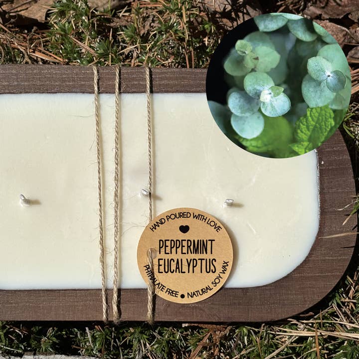 Sojawachskerze in einer Schale mit Pfefferminz-Eukalyptus-Duft für den Großhandel von Be The Light Candle Co.