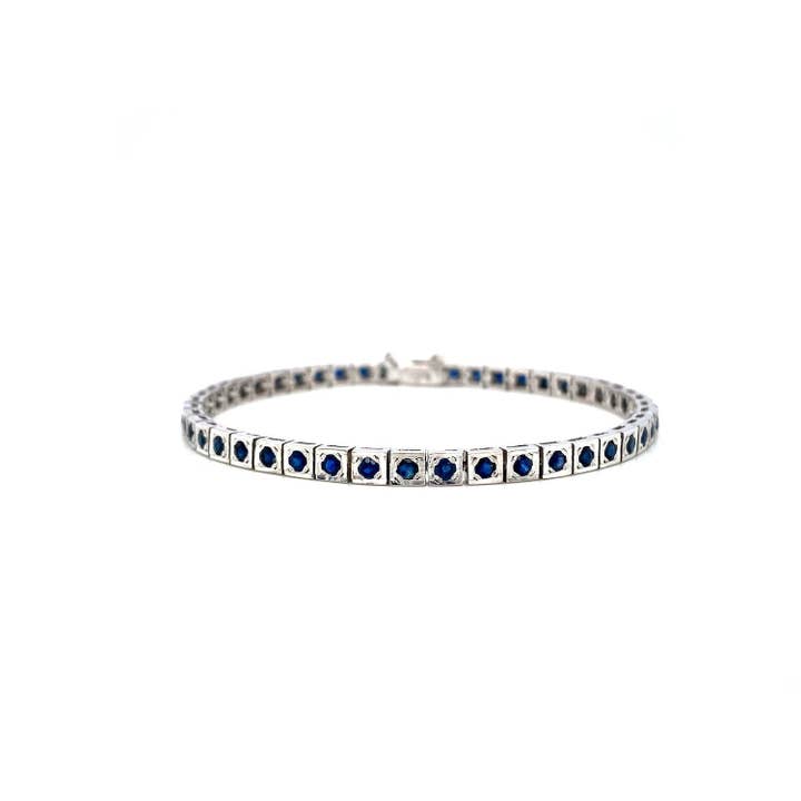 Bracelet saphir en argent sterling .925 - KSD 44885 pour la vente par Kotawala Jewels