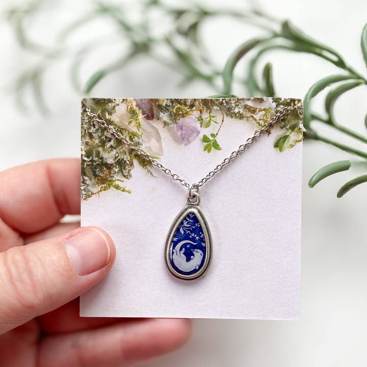 Utter Silver Teardrop Halsband för wholesale av Seed and Sky