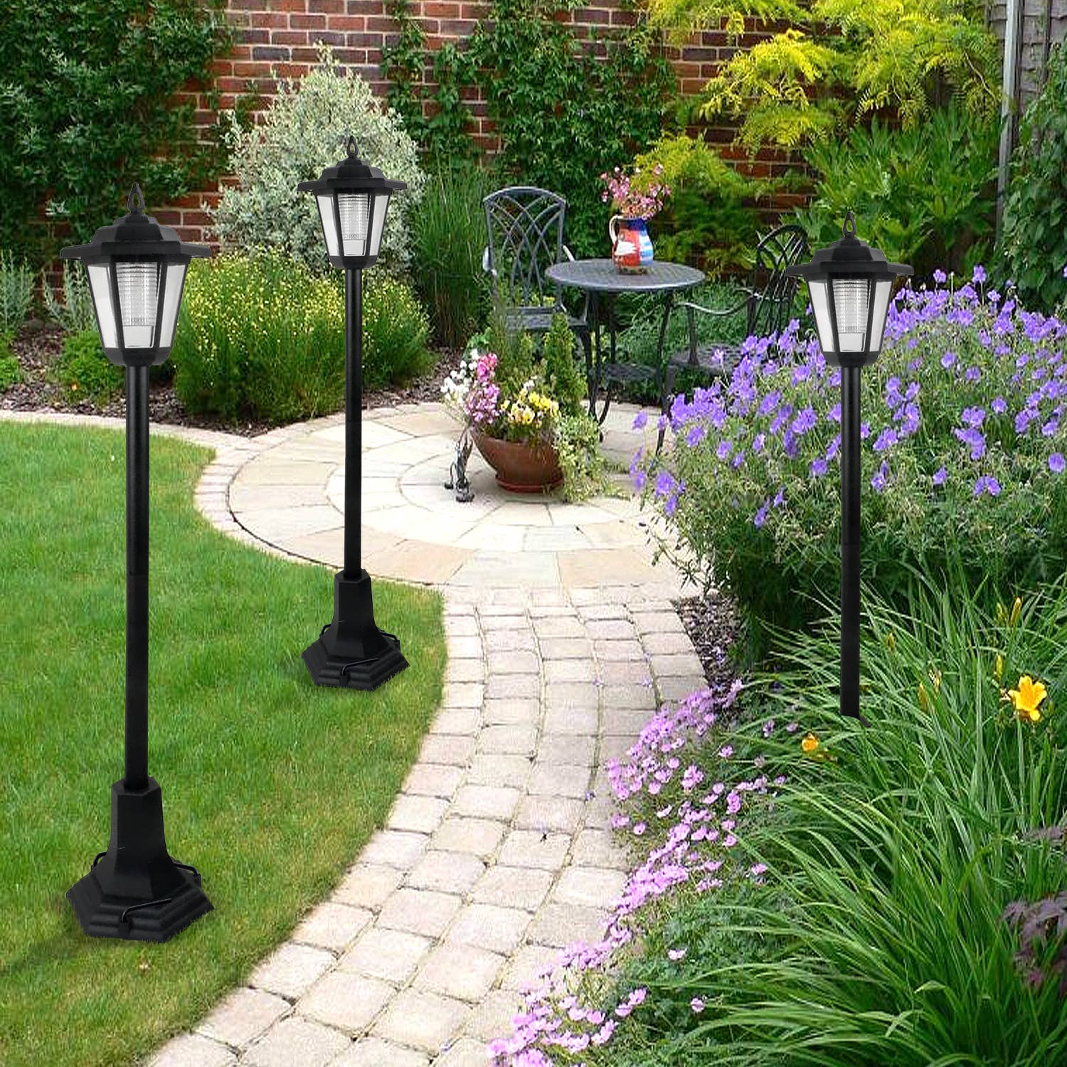 Daniel James - Wholesale Outdoor/Lawn Light - Pair of 83 cm Solar-Powered Outdoor Garden Post Lamps8