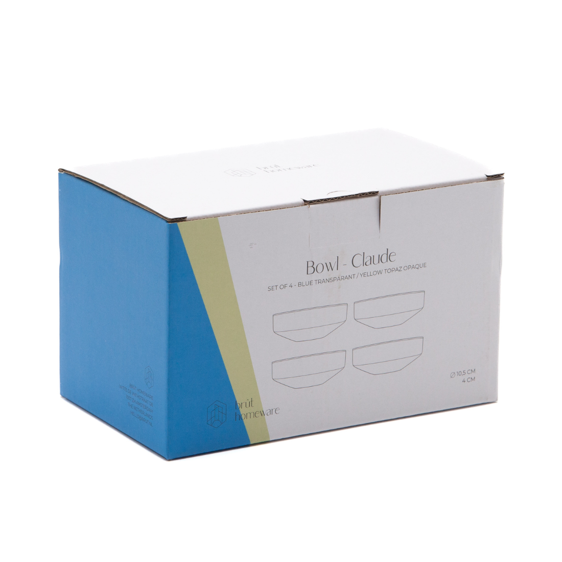 Brût Home and Glassware – wholesale Serving bowl – Bowl Claude | set of 4 | blue / topaz3